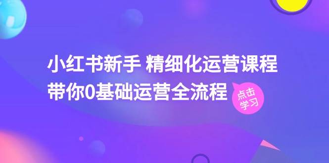 （11417期）小红书新手 精细化运营课程，带你0基础运营全流程（41节视频课）-领学通