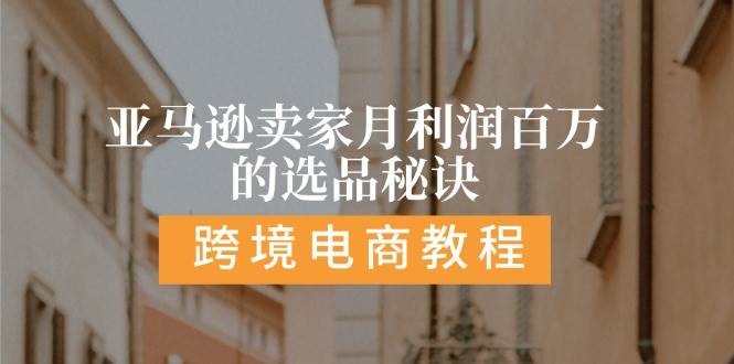 （11456期）亚马逊卖家月利润百万的选品秘诀:  抓重点/高利润/大方向/大类目/选品…-领学通
