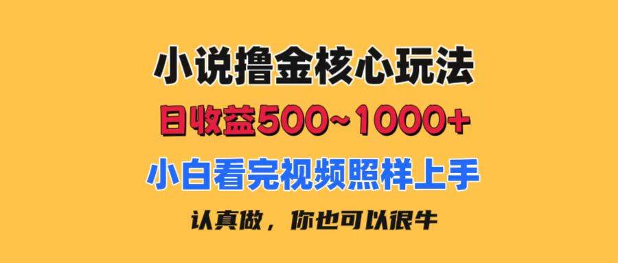（11461期）小说撸金核心玩法，日收益500-1000+，小白看完照样上手，0成本有手就行-领学通