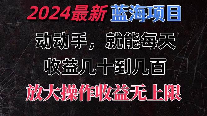（11470期）有手就行的2024全新蓝海项目，每天1小时收益几十到几百，可放大操作收…-领学通