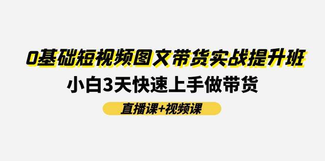 （11641期）0基础短视频图文带货实战提升班(直播课+视频课)：小白3天快速上手做带货-领学通