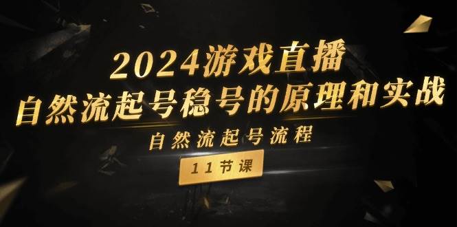 （11653期）2024游戏直播-自然流起号稳号的原理和实战，自然流起号流程（11节）-领学通