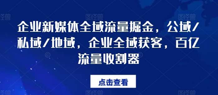 企业新媒体全域流量掘金，公域/私域/地域，企业全域获客，百亿流量收割器-领学通
