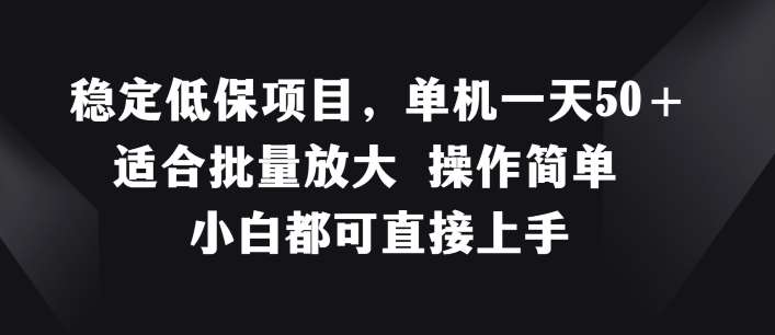 稳定低保项目，单机一天50+适合批量放大 操作简单 小白都可直接上手【揭秘】-领学通
