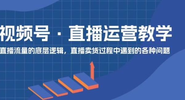 视频号直播运营教学：直播流量的底层逻辑，直播卖货过程中遇到的各种问题-领学通