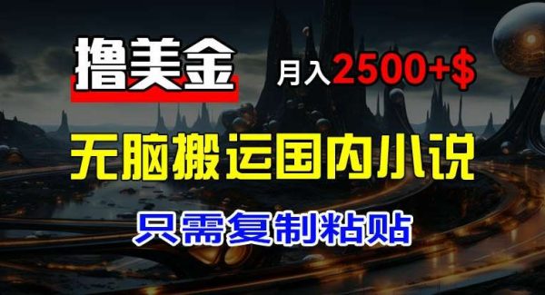 最新撸美金项目，搬运国内小说爽文，只需复制粘贴，稿费月入2500+美金，新手也能快速上手【揭秘】-领学通