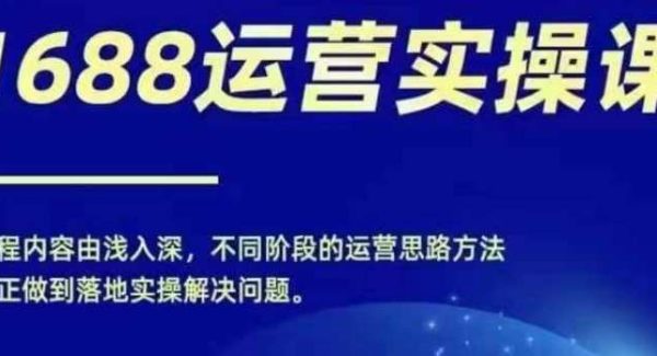 1688实操运营课，零基础学会1688实操运营，电商年入百万不是梦-领学通