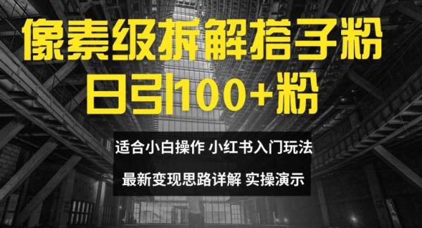 像素级拆解搭子粉，日引100+，小白看完可上手，最新变现思路详解【揭秘】-领学通