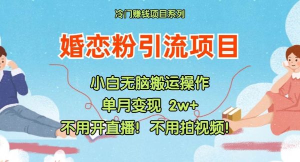 小红书婚恋粉引流，不用开直播！不用拍视频！不用做交付-领学通