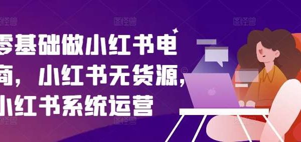 零基础做小红书电商，小红书无货源，小红书系统运营-领学通
