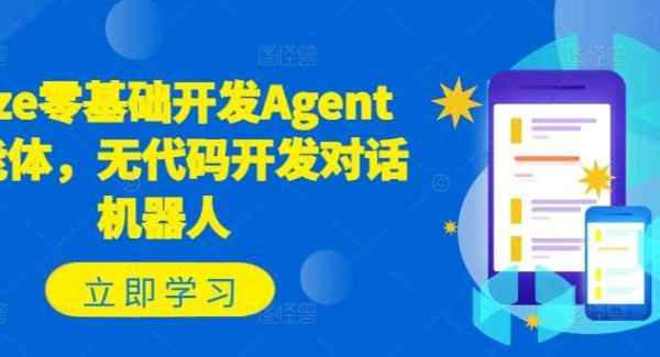 Coze零基础开发Agent智能体，无代码开发对话机器人-领学通