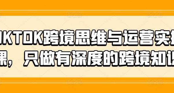 TIKTOK跨境思维与运营实操课，只做有深度的跨境知识-领学通