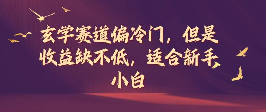 玄学赛道偏冷门，但是收益缺不低，适合新手小白【揭秘】-领学通