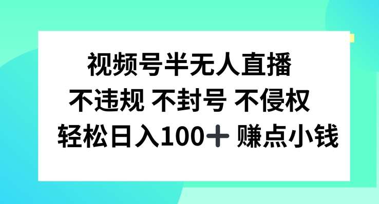 视频号半无人直播，不违规不封号，轻松日入100+【揭秘】-领学通