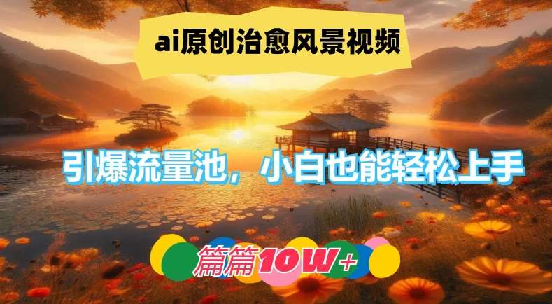 ai原创治愈风景视频，引爆流量池，小白也能轻松上手，篇篇10w+【揭秘】-领学通