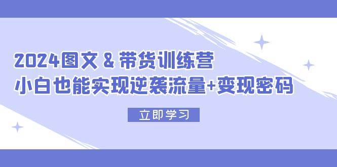 （12137期）2024 图文+带货训练营，小白也能实现逆袭流量+变现密码-领学通