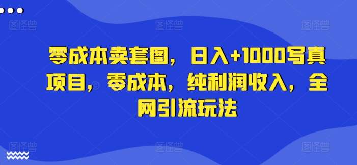 零成本卖套图，日入+1000写真项目，零成本，纯利润收入，全网引流玩法-领学通