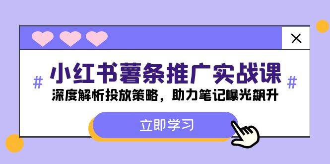 （12289期）小红书-薯 条 推 广 实战课：深度解析投放策略，助力笔记曝光飙升-领学通
