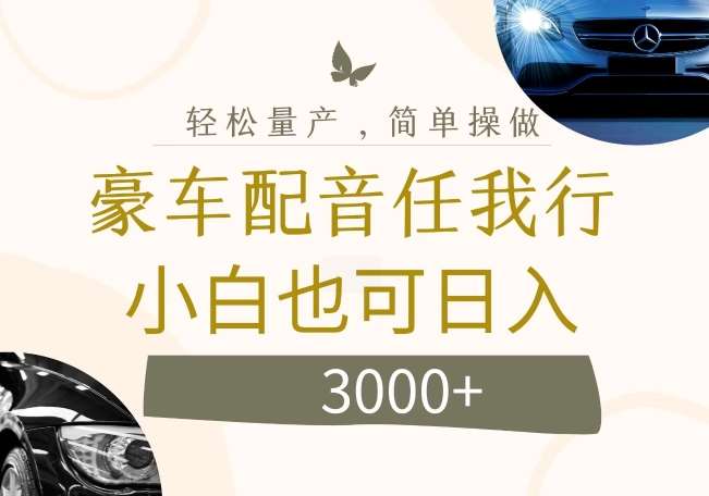 不为人知的暴力小项目，豪车配音，日入几张【揭秘】-领学通