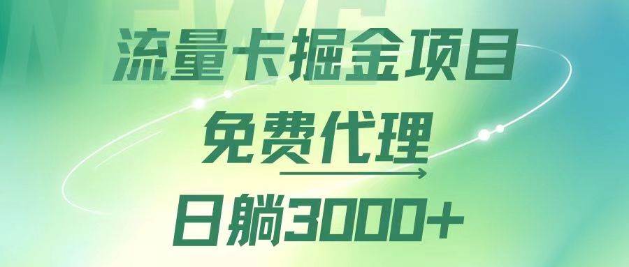 （12321期）流量卡掘金代理，日躺赚3000+，变现暴力，多种推广途径-领学通