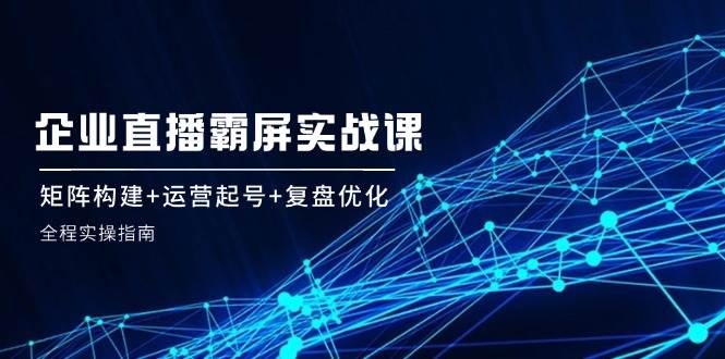 企业直播霸屏实战课：矩阵构建+运营起号+复盘优化，全程实操指南-领学通