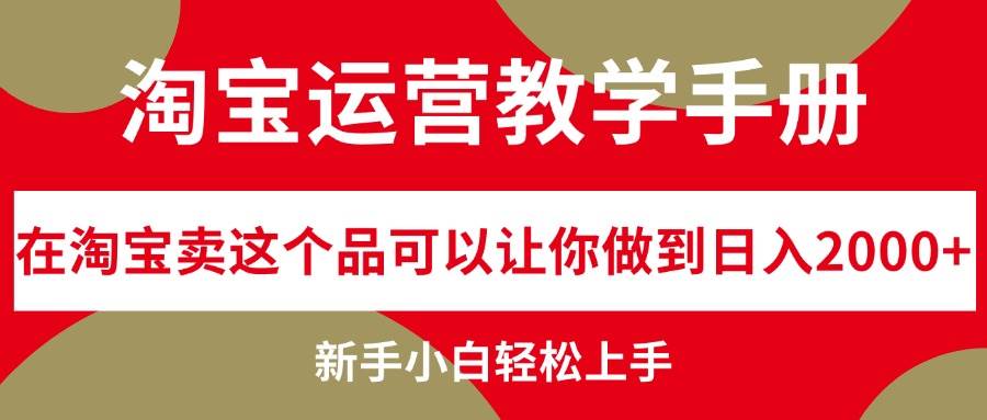 （12351期）淘宝运营教学手册，在淘宝卖这个品可以让你做到日入2000+，新手小白轻…-领学通
