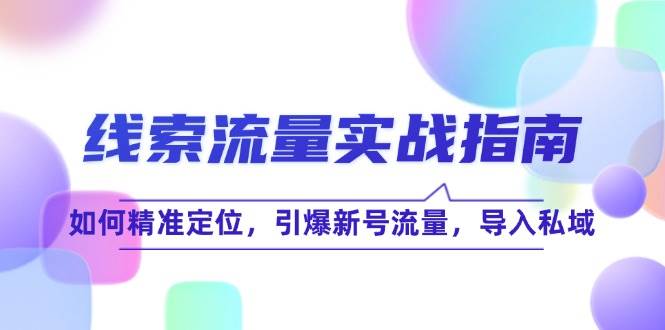 （12382期）线 索 流 量-实战指南：如何精准定位，引爆新号流量，导入私域-领学通