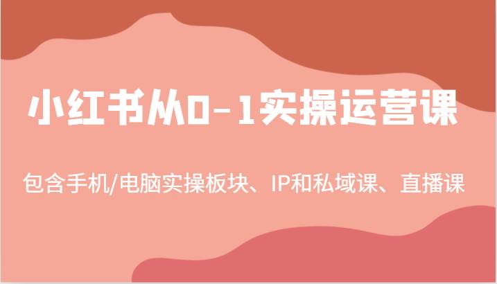 小红书从0-1实操运营课，包含手机/电脑实操板块、IP和私域课、直播课（97节）-领学通