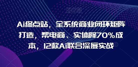 Ai终点站，全系统商业闭环矩阵打造，帮电商、实体降70%成本，12款Ai联合深度实战【0906更新】-领学通