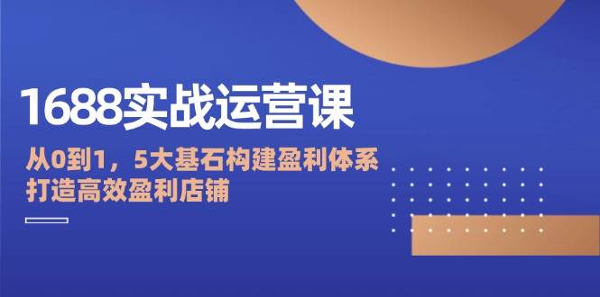 （12482期）1688实战运营课：从0到1，5大基石构建盈利体系，打造高效盈利店铺-领学通