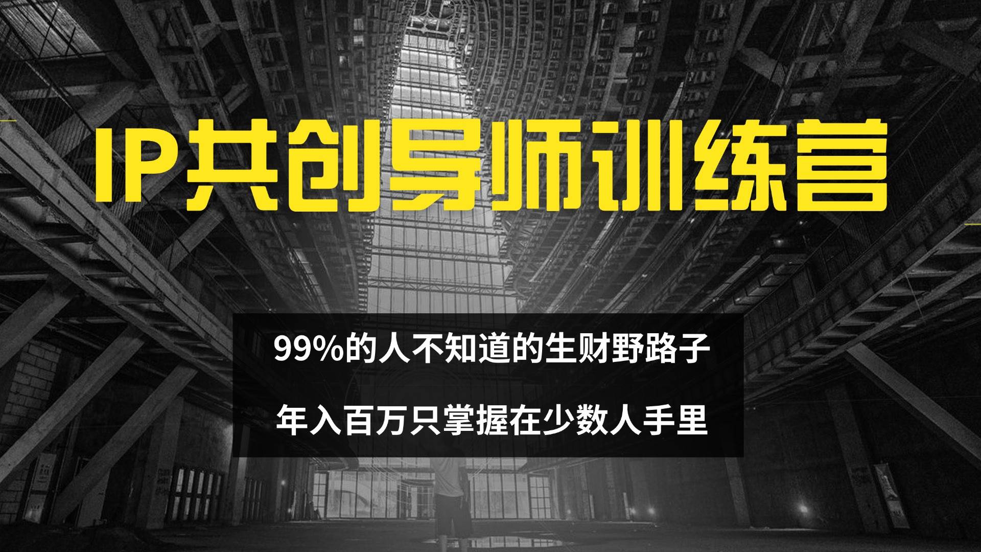 （12504期）IP共创导师训练营 99%的人不知道的生财野路子 只掌握在少数人手里-领学通