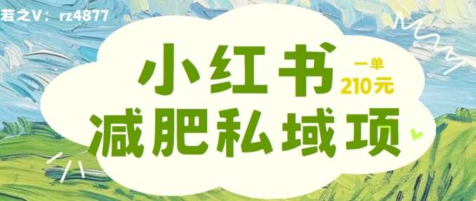 小红书减肥粉，私域变现项目，一单就达210元，小白也能轻松上手【揭秘】-领学通