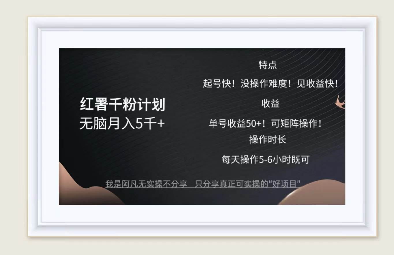 （12560期）红薯千粉计划无脑月入5千+！既做既赚！-领学通