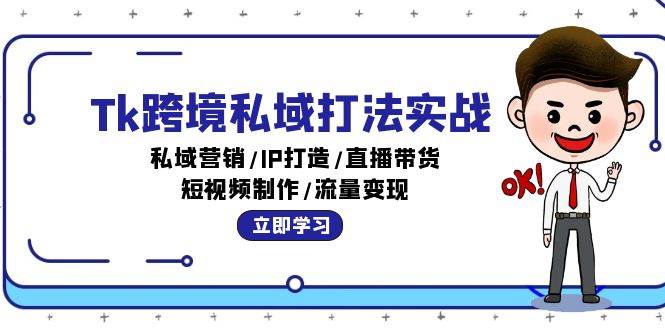 （12598期）Tk跨境私域打法实战：私域营销/IP打造/直播带货/短视频制作/流量变现-领学通