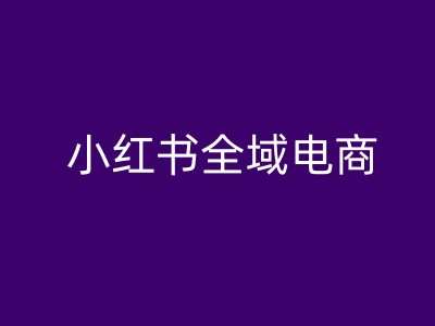 小红书全域电商，小红书电商教程-领学通