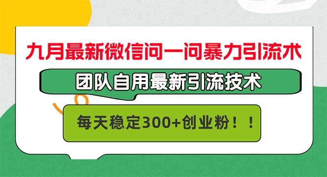 （12735期）九月最新微信问一问暴力引流术，团队自用引流术，每天稳定300+创…-领学通