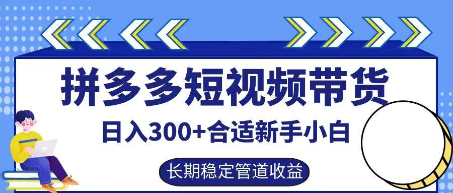 拼多多短视频带货日入300+，实操账户展示看就能学会-领学通