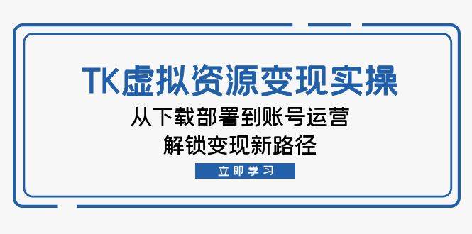 （12770期）TK虚拟资料变现实操：从下载部署到账号运营，解锁变现新路径-领学通