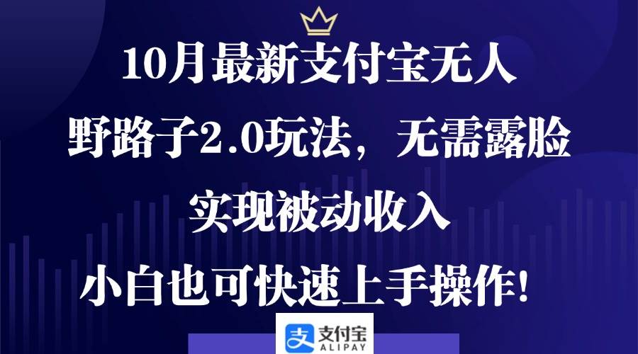 （12824期）10月最新支付宝无人野路子2.0玩法，无需露脸，实现被动收入，小白也可…-领学通