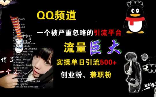 QQ频道，一个被严重忽略的引流平台，流量巨大 实操单日引流500+创业粉兼职粉【揭秘】-领学通