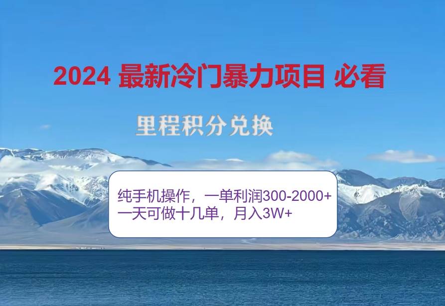 （12856期）2024惊爆冷门暴利！出行高峰来袭，里程积分，高爆发期，一单300+—2000…-领学通