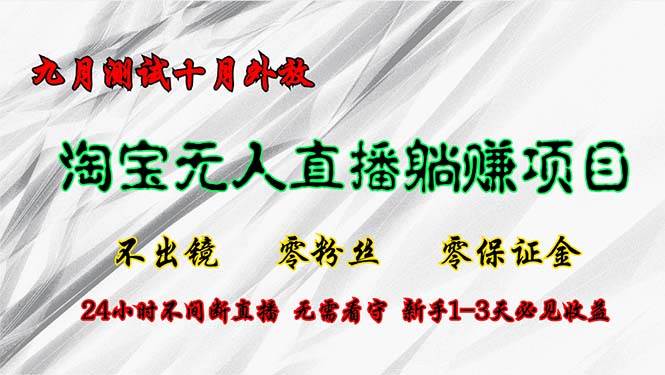 （12862期）淘宝无人直播最新玩法，九月测试十月外放，不出镜零粉丝零保证金，24小…-领学通