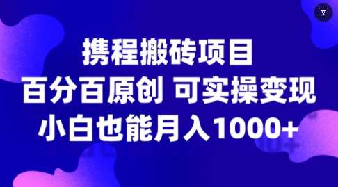 携程搬砖项目，百分百原创，可实操变现，新手小白月入1k+【揭秘】-领学通