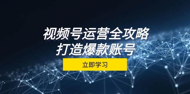 视频号运营全攻略，从定位到成交一站式学习，视频号核心秘诀，打造爆款账号-领学通