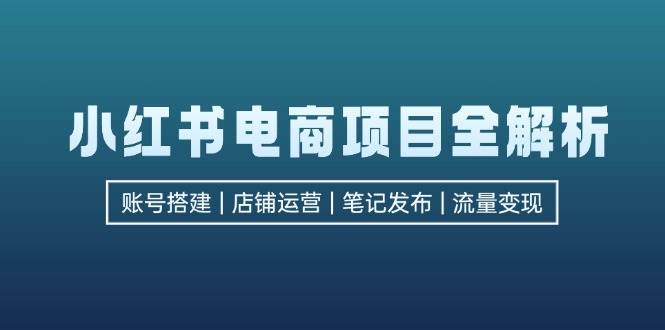 （12915期）小红书电商项目全解析，包括账号搭建、店铺运营、笔记发布  实现流量变现-领学通