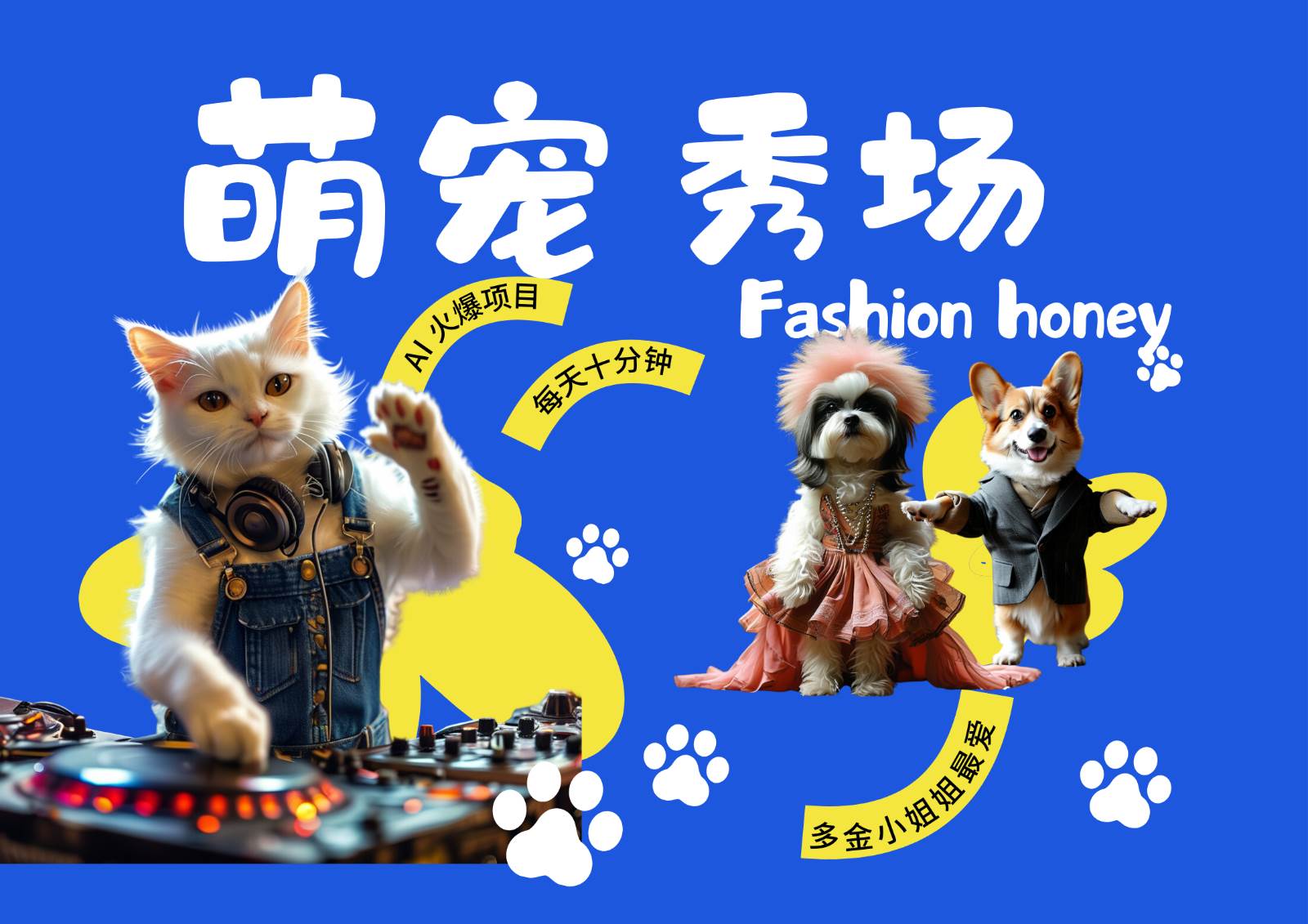 酷飒动物跳舞走秀  时尚喵FASHION汪 多金小姐姐最爱的 轻松月入破W-领学通