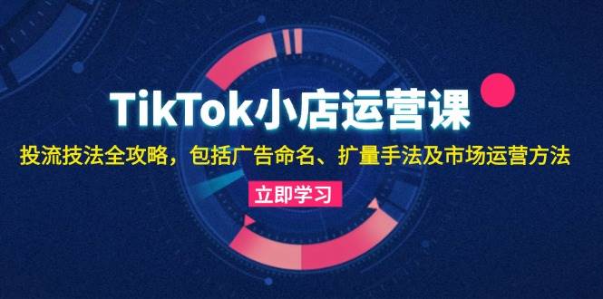（13063期）TikTok小店运营课：投流技法全攻略，包括广告命名 扩量手法及市场运营方法-领学通