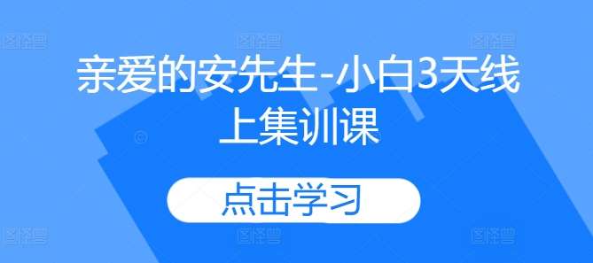 亲爱的安先生-小白3天线上集训课-领学通