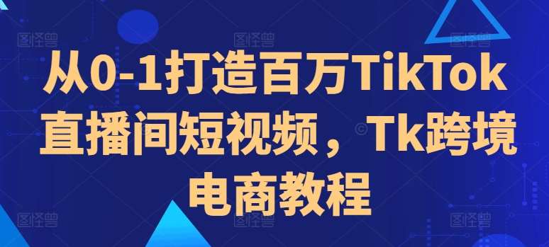从0-1打造百万TikTok直播间短视频，Tk跨境电商教程-领学通