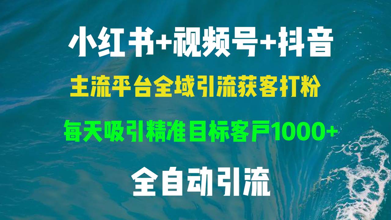 （13104期）小红书，视频号，抖音主流平台全域引流获客打粉，每天吸引精准目标客户…-领学通
